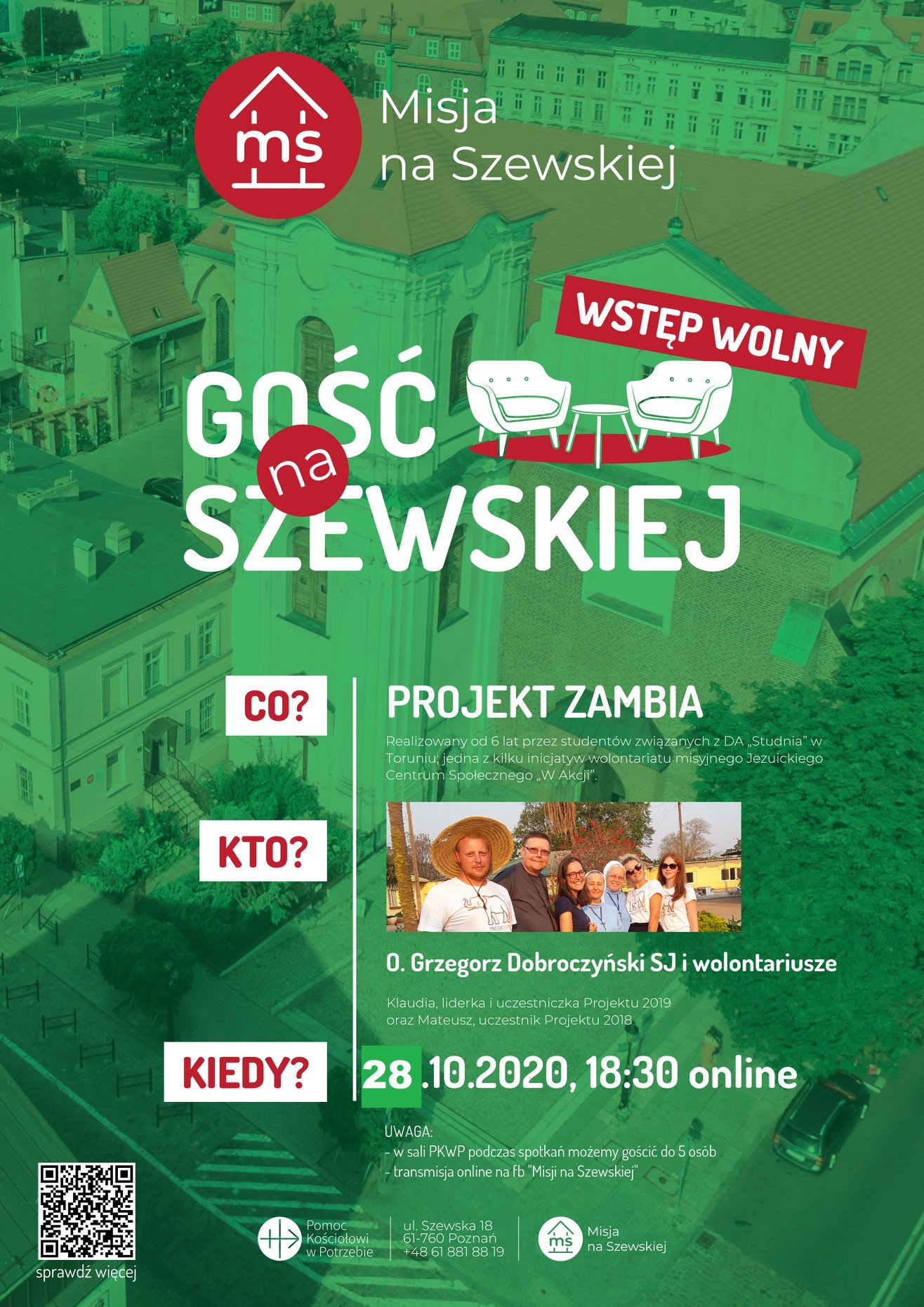 Projekt Zambia w Misji na Szewskiej - online na Facebook Live
